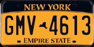 NY license plate GMV4613