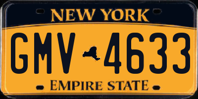 NY license plate GMV4633