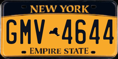 NY license plate GMV4644