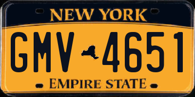 NY license plate GMV4651
