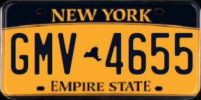 NY license plate GMV4655