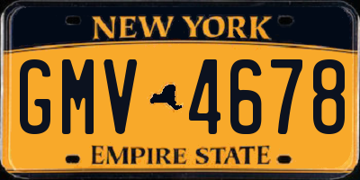 NY license plate GMV4678