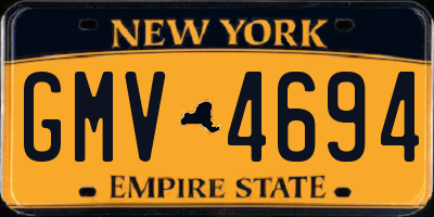 NY license plate GMV4694