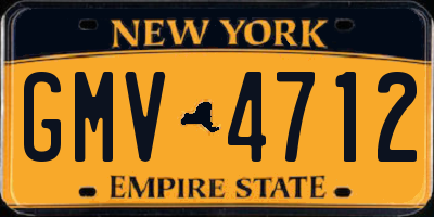 NY license plate GMV4712