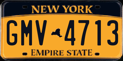 NY license plate GMV4713
