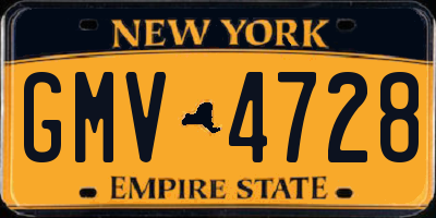 NY license plate GMV4728