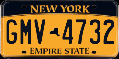 NY license plate GMV4732