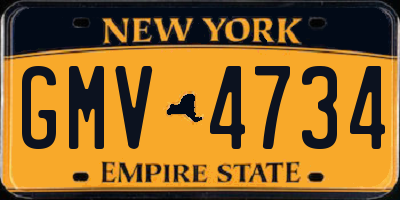 NY license plate GMV4734
