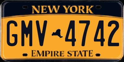 NY license plate GMV4742