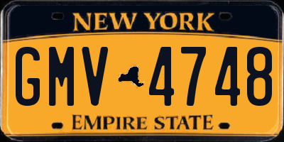 NY license plate GMV4748