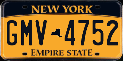 NY license plate GMV4752