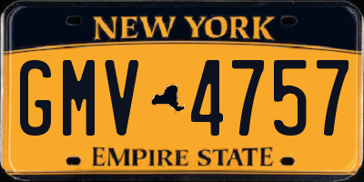 NY license plate GMV4757