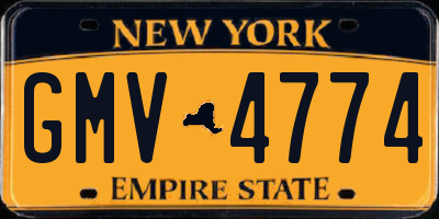 NY license plate GMV4774
