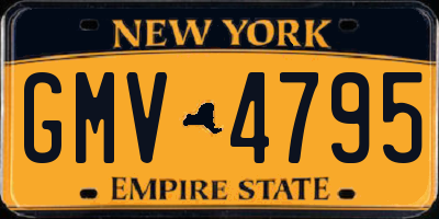 NY license plate GMV4795