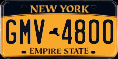 NY license plate GMV4800