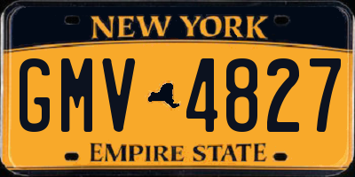 NY license plate GMV4827