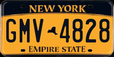 NY license plate GMV4828