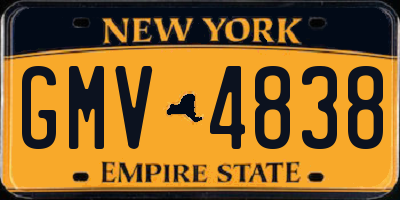 NY license plate GMV4838