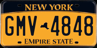 NY license plate GMV4848