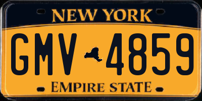 NY license plate GMV4859