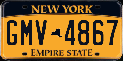 NY license plate GMV4867