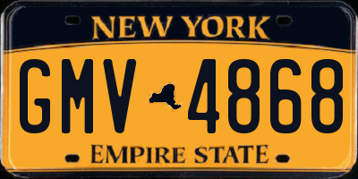 NY license plate GMV4868