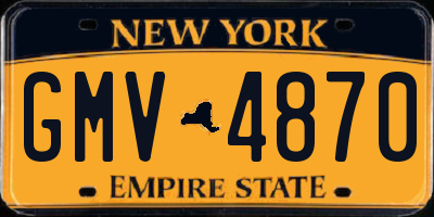NY license plate GMV4870