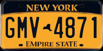 NY license plate GMV4871