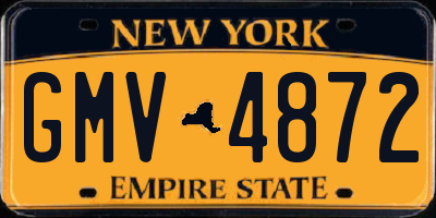 NY license plate GMV4872