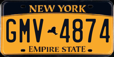 NY license plate GMV4874
