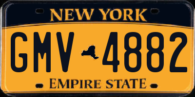 NY license plate GMV4882