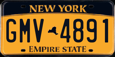 NY license plate GMV4891