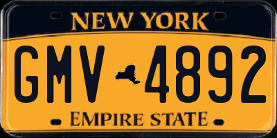 NY license plate GMV4892
