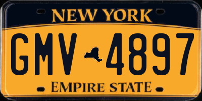 NY license plate GMV4897