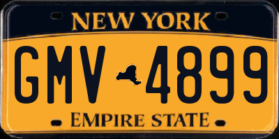 NY license plate GMV4899