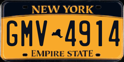 NY license plate GMV4914