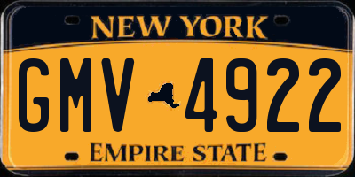 NY license plate GMV4922