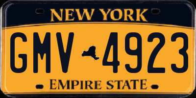 NY license plate GMV4923