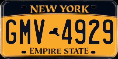 NY license plate GMV4929
