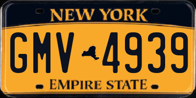 NY license plate GMV4939