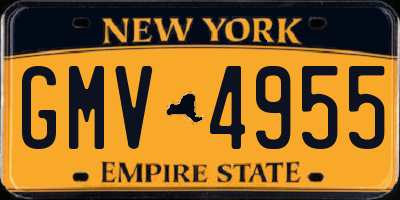 NY license plate GMV4955