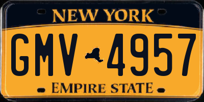 NY license plate GMV4957