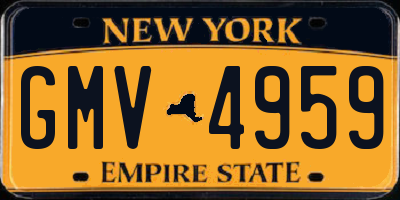 NY license plate GMV4959