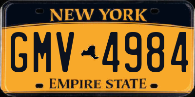 NY license plate GMV4984