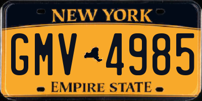NY license plate GMV4985