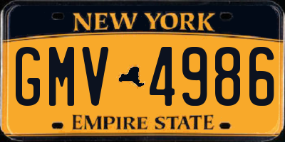 NY license plate GMV4986