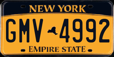 NY license plate GMV4992