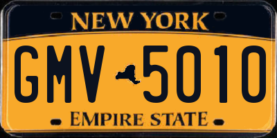 NY license plate GMV5010