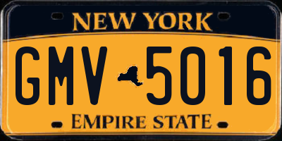 NY license plate GMV5016