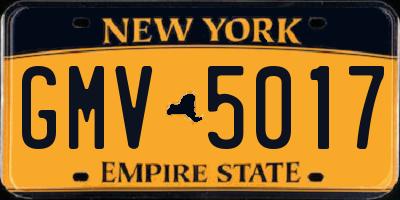 NY license plate GMV5017